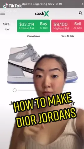 She really made Dior Jordan 1s 🤯 (via @jinny.ann) #dior #jordan #howto #sneakerhead