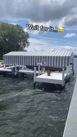 At least the mail was delivered on time 😂 (🎥 @onlyryanchild) #boat #mail #jump #mailbox #jumpfail #boatfail #fy #fyp #viral