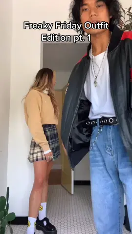 duet if you can wear a skirt better than us￼ #VibeWithUs #fashion #couplegoals #fallfashion