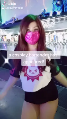a cosplay bartender has appeared!  #player1vegas #vegas #vegastiktok #cosplaybartender #vegasbartender #vegasnightlife #vikingblod #gamer #vegasbars
