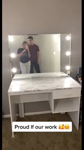 Made my own vanity for less than $100 😍 #fyp #DIY #foryou #beautyroom #vanity