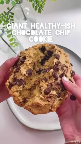 sometimes all you need is a giant healthy chocolate chip cookie #fyp #foryou #cookie #vegan #glutenfree #chocolate