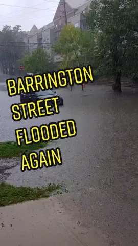 Probably best to just move your vehicles out of this area during heavy rain. (South end of Barrington St) #halifax #novascotia #flood