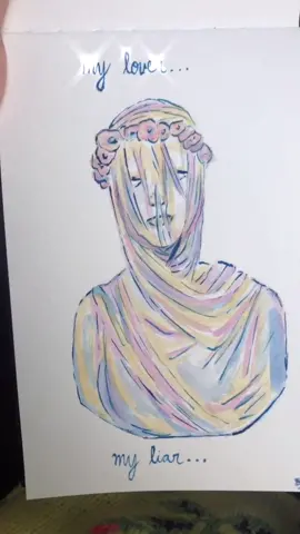 this is def a new favorite ✨ #gouache #statue #art #painting #fyp #hfk