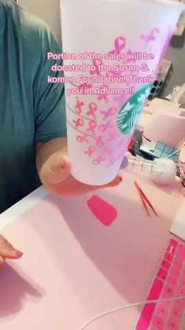 October is breast Cancer awareness month get your cups!! Available on my website! Portion of the sales will go to the Susan G Komen fund! Thank you!💕