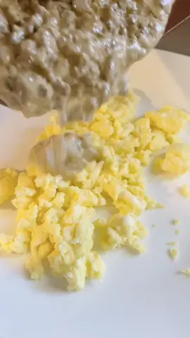 Keto sausage gravy over eggs. #keto #fyp #food #weightloss #lowcarb #lchf #diet