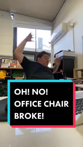 Milking the office chair incident into a current trend. #OhNo #office #chair #fail #broken #welldone