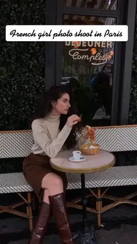 Quick café photo- shoot in Montmartre, #Paris ❤️ #fyp #french #frenchgirl #learnfrench #parisienne