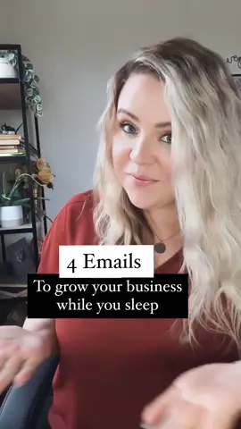 4 emails to grow your business while you SLEEP! Do you use any yet? ✨ #emailmarketingtips #smallbusinesstips_  #biztip #growyourbusiness #businesstip