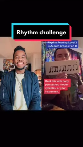 Excited to see where these rhythm challenges go! Let’s start simple W/ @haunterhunter91 #rhythm #musictheory #sightreading #rhythmchallenge #musicnerd