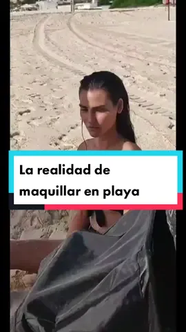 Maquillista trabajando en playa #makeup#makeupartistlife#promua#beach#maquillista#maquillaje#beach #fyp#model#modeling#beauty