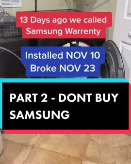 Part 2.. New Samsung Dryer purchased at Samsung.com broke 13 after the pro install. #broken #samsung @samsung #newappliance #lemon #warrenty