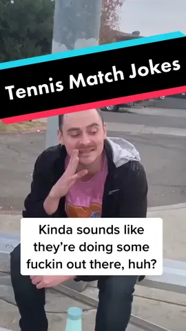 Cracking a bunch of jokes at a tennis match. Crowd was in stitches🤣🤣#tennis #fucking #justthetwoofus featuring @maxhawksford