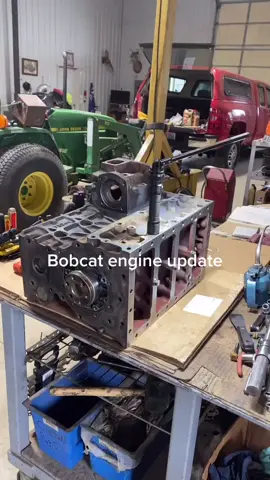 Engine is back from the machine shop, time to go back together #bobcat #kubota #diesel #heavyequipmentmechanic #fyp #foryoupage #MakeItMagical