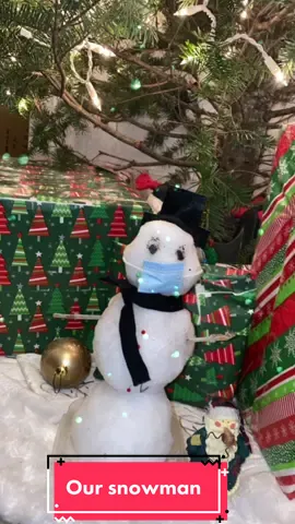 Our snowman at home from all the snow 🎅🏻⛄️❄️ #snowman #snowmanchallenge #mask #christmas #nycsnowstorm #blizzard2020 #smile