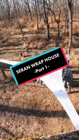 This might be my craziest idea 😂 Follow for part 2😍 #hellowinter #diyproject #seranwrap #diyproject #crazyidea #tiktokpremium #treehouse #fort #camp