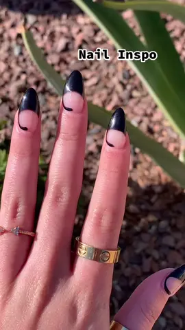 French tip with a twist 🖤✨ #nailinspo #DailyRoutine
