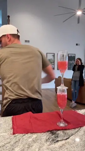 He uses his BUTT!! 🤯🤣 #challenge #silly #laugh #weird #champagne #fun #booty #glutes #shocked #OhNo #girldad