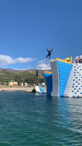 No idea how he even knew I was filming for tik tok! So many laughs don at the park today! #waterpark #divingboard #cliffjumping #inflatable