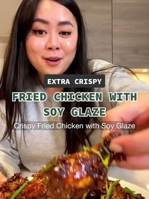 Extra crispy fried chicken with soy glaze, perfect for #SuperBowl #fyp #chickenwings