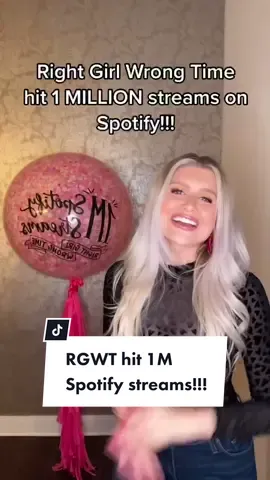 Thank you for loving RGWT. We did it!!  💕 #1mill #spotify #streams #spotifyplaylists #fyp #viral #rightgirlwrongtime  #originalmusic #feelinggood