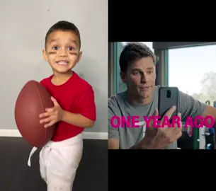 #duet with @tmobile Brice wants to become the best quarterback ever!So I showed him the GOAT! We watching the Big Game #TheGoatIn5G #TMobilePartner
