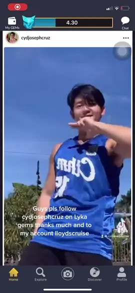 Follow cydjosephcruz and lloydscruise on Lyka gems 💎 @cydjosephcruz