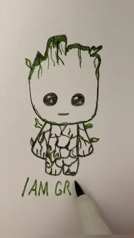 Who is it? ❤️ painting lessons Groot ❤️#art #arttutorial #groot how to draw