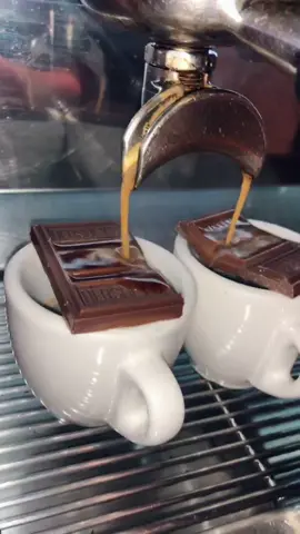 Melting chocolate with espresso😍 #satisfying #fyp #coffee