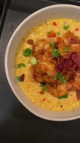 This cheese, it don’t move 🤤 Shrimp & Cauliflower Girts 🍤 Y’all still sleeping in keto? 🤔 #blackcreatorsoftiktok #fyp #keto #shrimpandgrits
