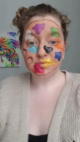 my transitions sucked oops 🎨🎨🎨 #emojimakeup #makeup #makeuptutorial  #facepaint #fyp #foryou