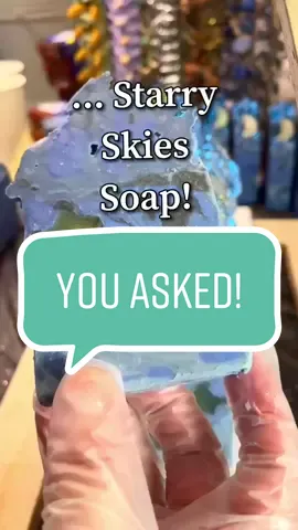 Starry Skies is BACK!! As requested! In Lavender Lemonade!  #soap #soapcutting #witchtok #soapmakersoftiktok
