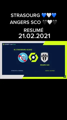 Résume du match Strasbourg contre Angers du 21 février 2021 🖤🤍🖤#ligue1 #strasbourg #angers #angerssco #pourtoi #tiktokfrance #football #tiktok