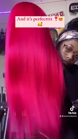 Red custom wig I did today ❣️let me know what you think! #customwig #wigstylist #reddye #waterdye #fyp
