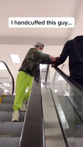 Handcuffing on escalator 🤣 #fyp #foryou #foryoupage