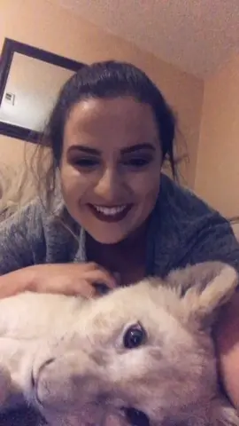 Baby lion love #catsoftiktok #lion #women