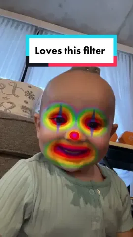 She’s obsessed with this filter 😂 #clownfilter #funnybaby #babytok #foryou