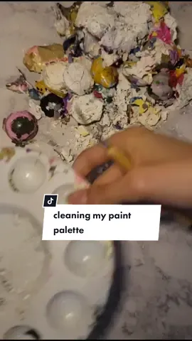 leave a bandaid emoji if you spot the bandaid tht apeared after slicing my thumb in process lol#DontSweatIt #asmrvideo #cleaningtiktok #paintpalette