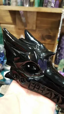 $125 FREE USA Shipping #obsidiandragonskull #skull #crystalskull #obsidian #dragon #crystal #witch #dragonskull #blackdragon #obsidianskull #pagan
