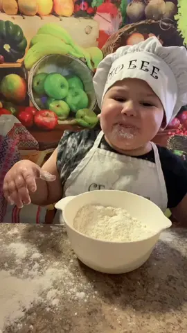 Reply to @dustinlofrangco he wanted to do it again  #fyp #doitagain #flour #kids #baking