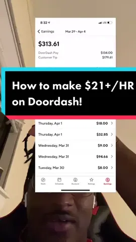 Follow these tips to make at least $21 an hour on Doordash. Every market is different so your orders may be higher! #tamariustalks #doordash #tips