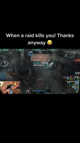 Insane instakill by a raid 😂 #stream #leagueoflegends #raid #fyp