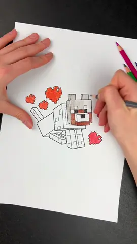 Minecraft dog🐶 #drawing #printing #Minecraft #drawinghands #inprocess #minecraftbuilding #minecrafttutorial #printer #minecraftdog #dog #mine