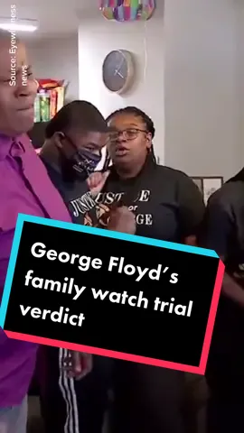 George Floyd’s family watch on as the former cop convicted of his murder is found guilty. #fyp #georgefloyd #blm #derekchauvin #america #usa