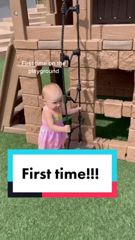First time on the playground #babygirl #cutebaby #sweetbaby #babyplay #playground #babyootd