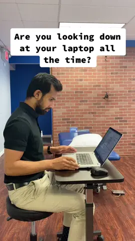 Improve your laptop ergonomics and protect your neck and eyes. #fyp #neckpain #neckrelief #laptoplifestyles #workfromhome #worksetup