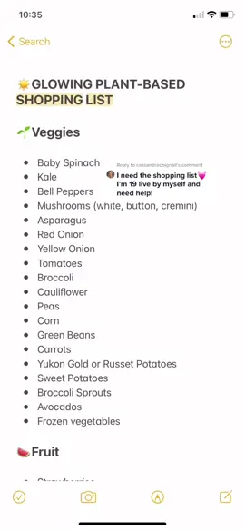 Reply to @cassandracbignall plant-based shopping list for your notes app #plantbased #shoppinglist #groceryhaul #vegan