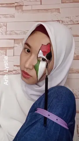 🇵🇸🇮🇩 ib : @sarahbadrart #disability #palestine #freepalestine #fypシ #fyp #fypdongggggggg #art #makeup #tiktoktainment #samasamabelajar #artmakeup