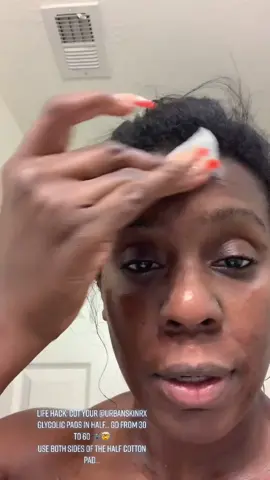 Life Hack: Cut your @urbanskinrx glycolic pads in half... go from 30 to 60 🤸🏿‍♀️🤯Use both sides. #skincarevideo #skin #melanin