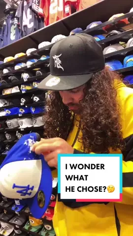 I wonder what he chose🥲🤔 #customhat #customembroidery #customfitted #59fifty #fitted #newera #fittedcap #fittedhat #selftaught